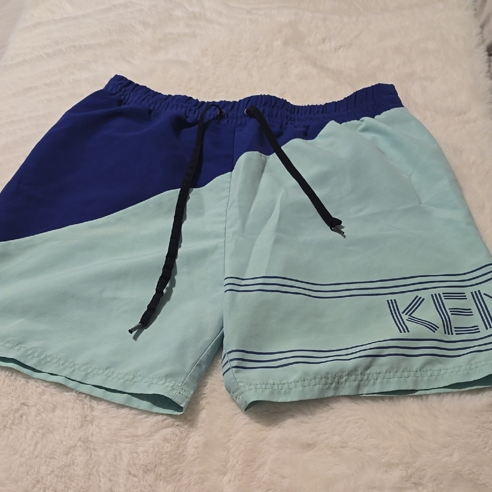Kenzo Navy and Light Blue Swim Shorts